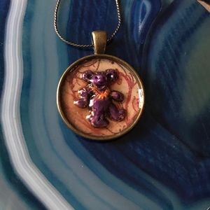 Dancing Bear Grateful Dead Purple Necklace oOaK